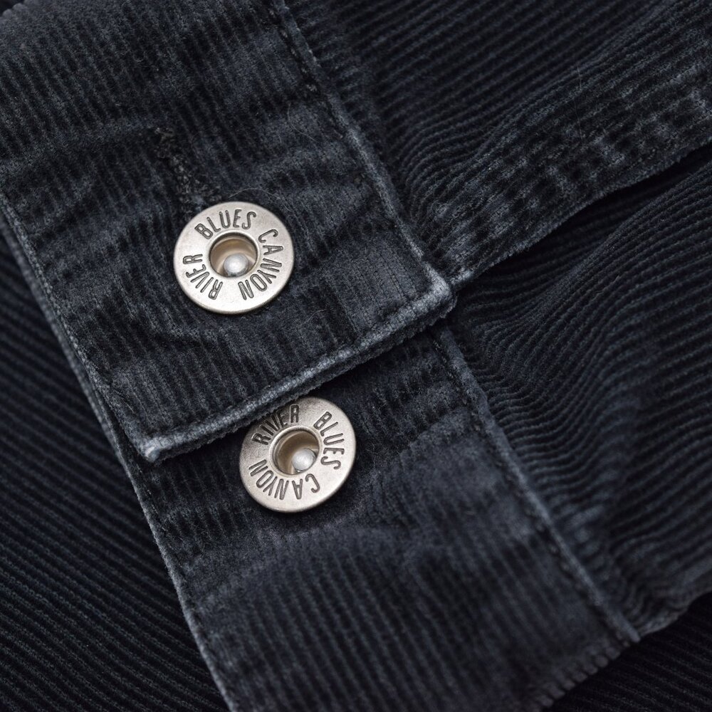 Canyon River Blues Corduroy Jacket Men Large Button Up Black Casual Cozy Outdoor - Picture 5 of 12